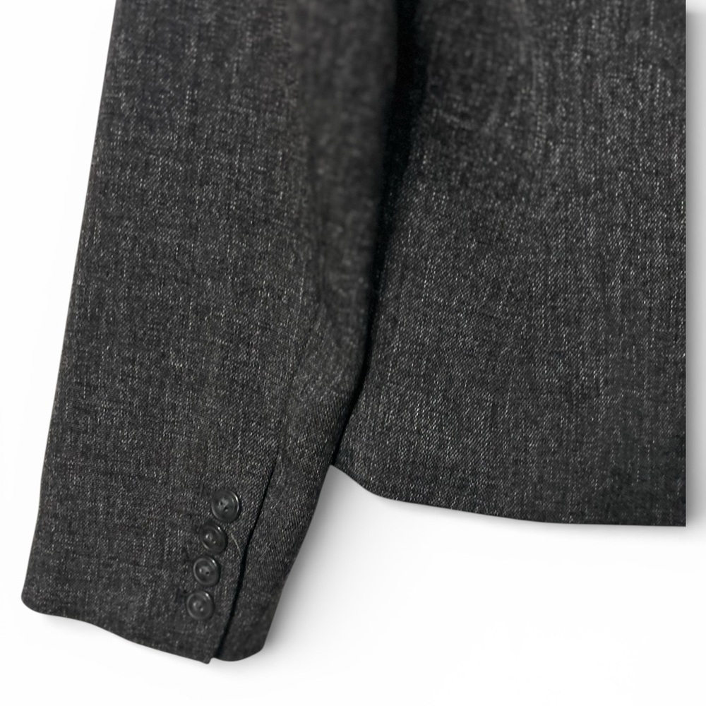 Coldwater Creek Petite Charcoal Gray Blazer 4-Button Stitch Detailing EUC - Picture 6 of 7